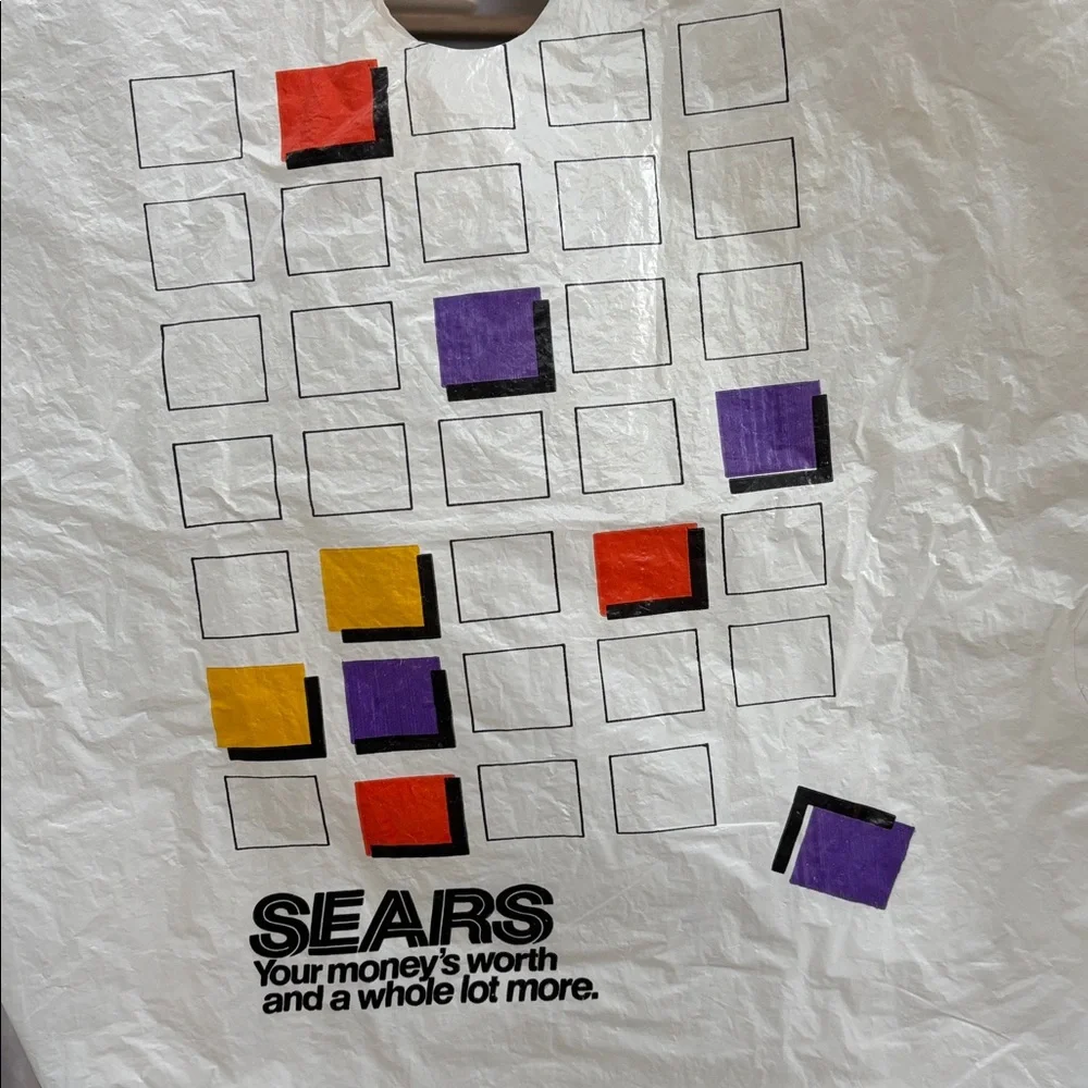 Rare Vintage 1980’s Retro Sears Store Plastic Shopping Bag Movie Play Photo Prop